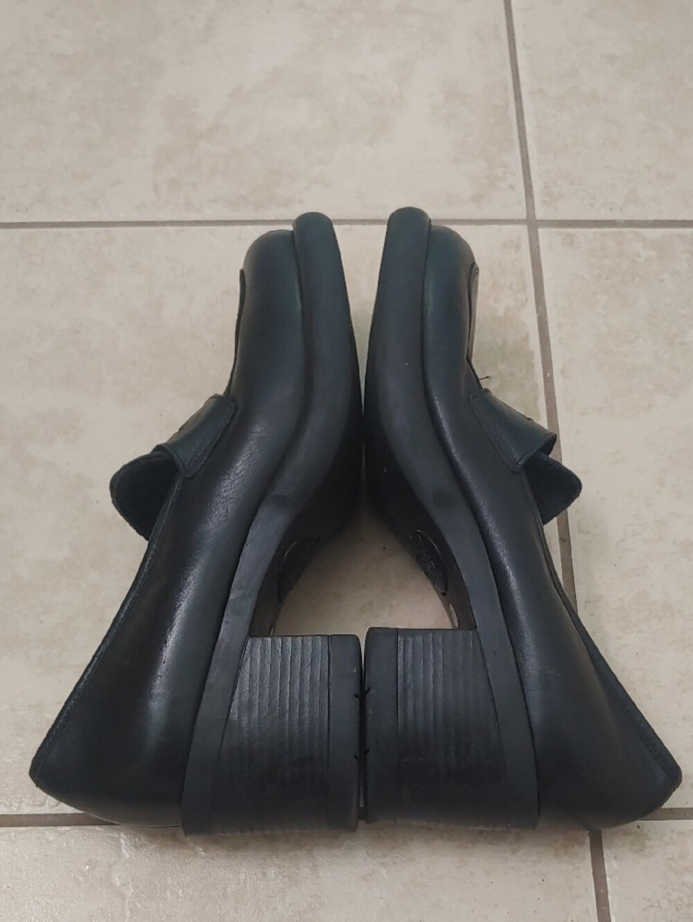 Vintage Y2K Nine West Chunky Platform Shoes Cloud 9 Black Leather Penny Loafers - Picture 3 of 8